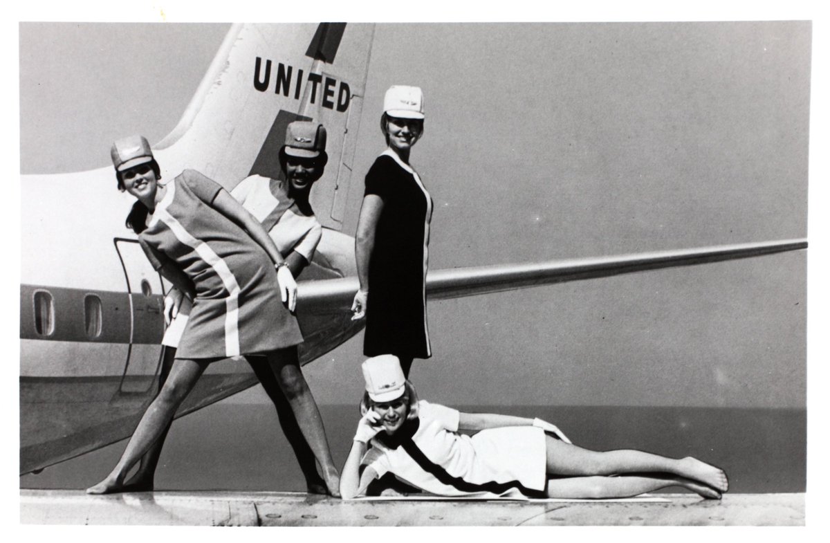 weareellectric's tweet photo. To this day, flight attendants still have to wear skirts and high heels. Though things aren’t as bad as in the 60s, the industry still has a long way to go. Read more on @weareellectric- https://t.co/1UJBXYxNjl. #weareellectric #stewardess #womenempowerment https://t.co/l4FcKLUm2D