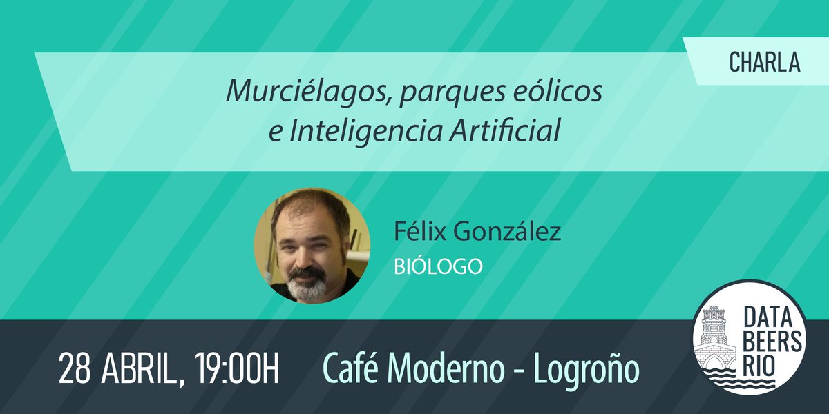 ¡Hay datos y datos... y estos son bien complejos! Un lujo tener a Félix González analizando mediante técnicas de Big #Data e #IA  datos de murciélagos en el marco de los campos eólicos. #cultura #rioja #innovación #databeers

¡No te lo pierdas! eventbrite.es/e/entradas-dat…