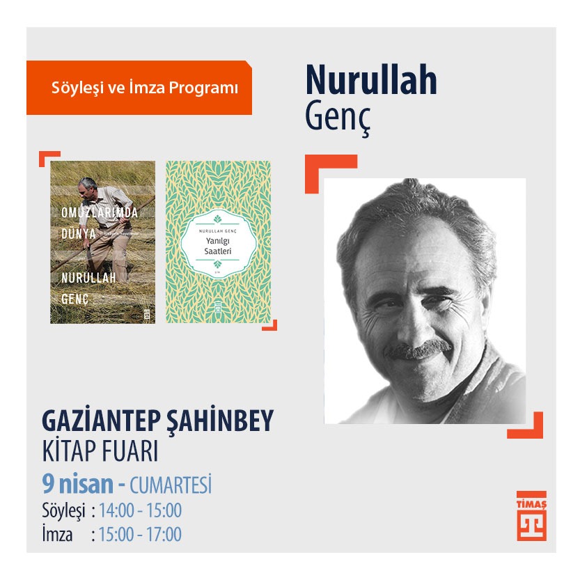 Timaş Yayın Grubu (@timasyayingrubu) on Twitter photo Yazarımız Nurullah Genç'in, 9 Nisan Cumartesi günü Gaziantep Kitap Fuar'ında söyleşi ve imza programı olacaktır. Tüm okurlarımız davetlidir. <a href="/genc_nurullah/">nurullah genç</a> Yazarımız Nurullah Genç'in, 9 Nisan Cumartesi günü Gaziantep Kitap Fuar'ında söyleşi ve imza programı olacaktır. Tüm okurlarımız davetlidir. <a href="/genc_nurullah/">nurullah genç</a>