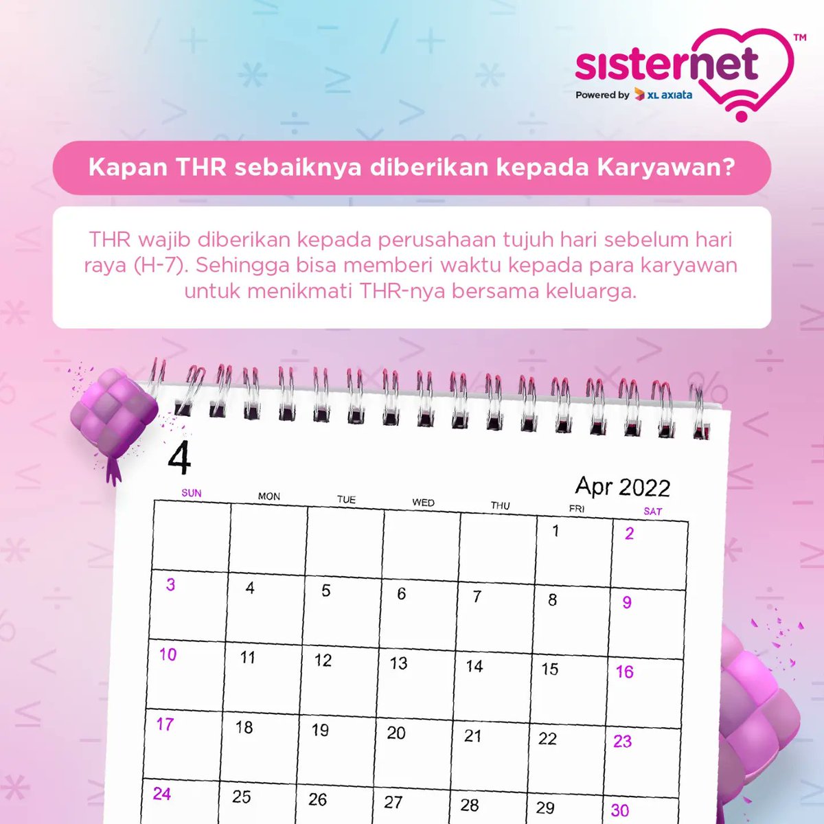 sisternetID's tweet photo. Kalau nanti THR turun kira-kira mau dipakai untuk beli apa Sister? 😆
#JadiLebihBaik
#BeraniNaikKelas
#THROnline #THR2022 https://t.co/AwxAQr1jvD