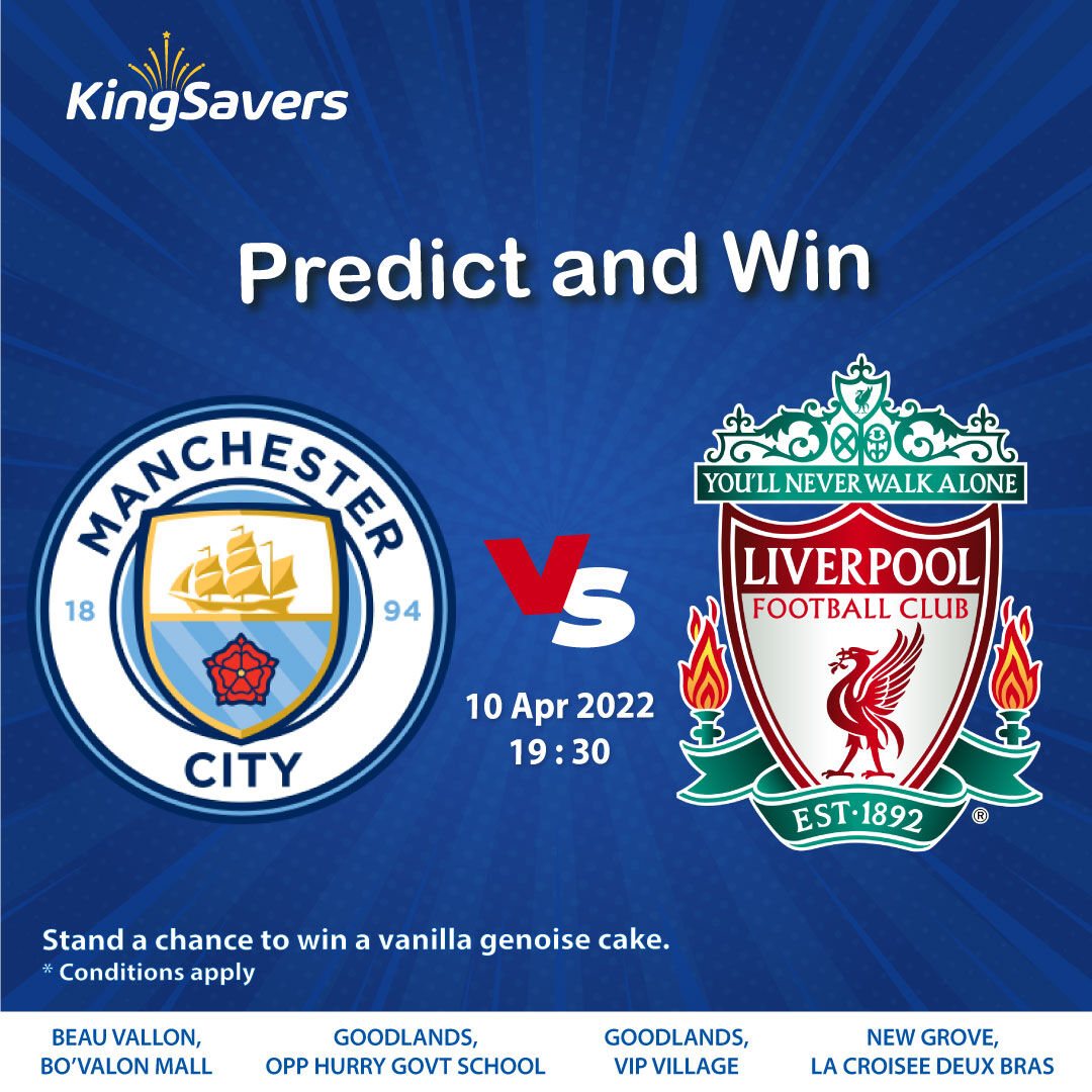 kingsavers_mu's tweet photo. Man City vs Liverpool

Predict the score for the above match and stand a chance to win a vanilla genoise cake.

Conditions to enter the contest:
1. Comment on our Facebook Page 
2. Subscribe, Like and Share our post

＊ One lucky winner per match
#kingsavers #predictNwin #premier https://t.co/Kq76lstx8A