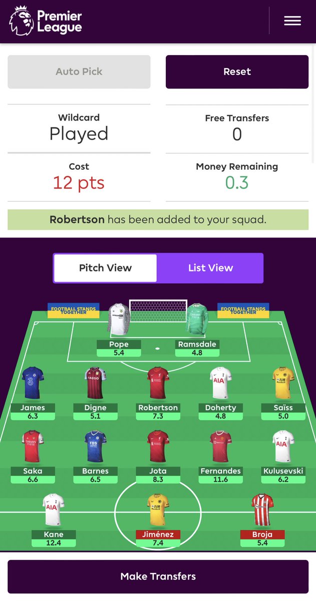 NB_FPL's tweet photo. @_FPLtips -12 with (Salah to Bruno - TAA to Robertson - Tierney to James - Coutinho to Jota) What do you think 🤔? https://t.co/e4YMakhDIz
