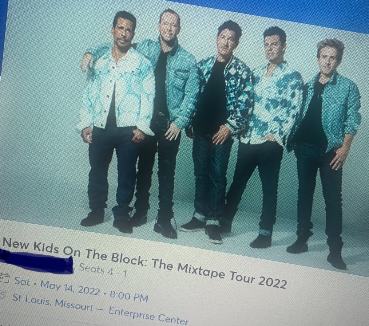 MamaCEJ's tweet photo. Nosebleeds, but my “little” girl is now ready celebrate her 18th birthday with mama and the best boy band!! Any seat will be a great seat!! We are so excited!! @DonnieWahlberg @JonathanRKnight @joeymcintyre #NKOTB https://t.co/V8O37TUgd0
