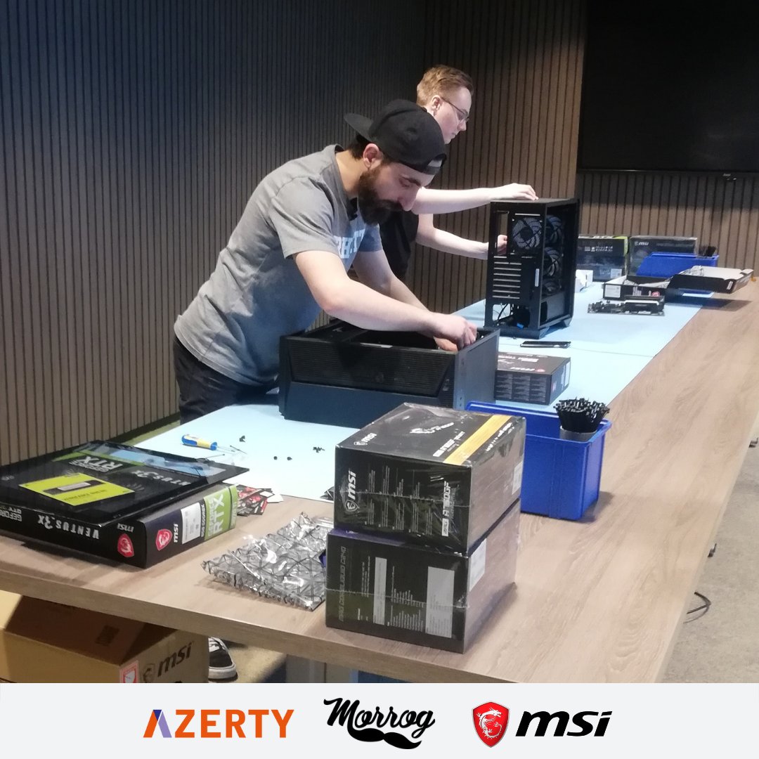 Azerty_nl's tweet photo. Wie bouwt het snelst de ultieme gaming pc? Is dat Azerty of toch @OfficialMorrog? Check de build battle snel via https://t.co/hAitxoPKYk
#Azertynl #MSI #Morrog https://t.co/t2aRmX1sct