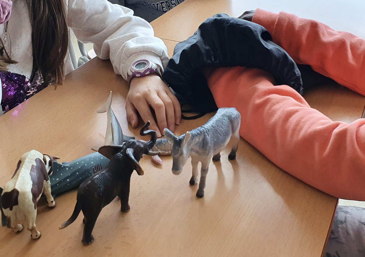 ie_martamata's tweet photo. Els alumnes de 4t hem descobert el nou projecte dels animals gràcies al tacte.
"Em sembla que és un..." #PriIEMM https://t.co/33GokZFMlA