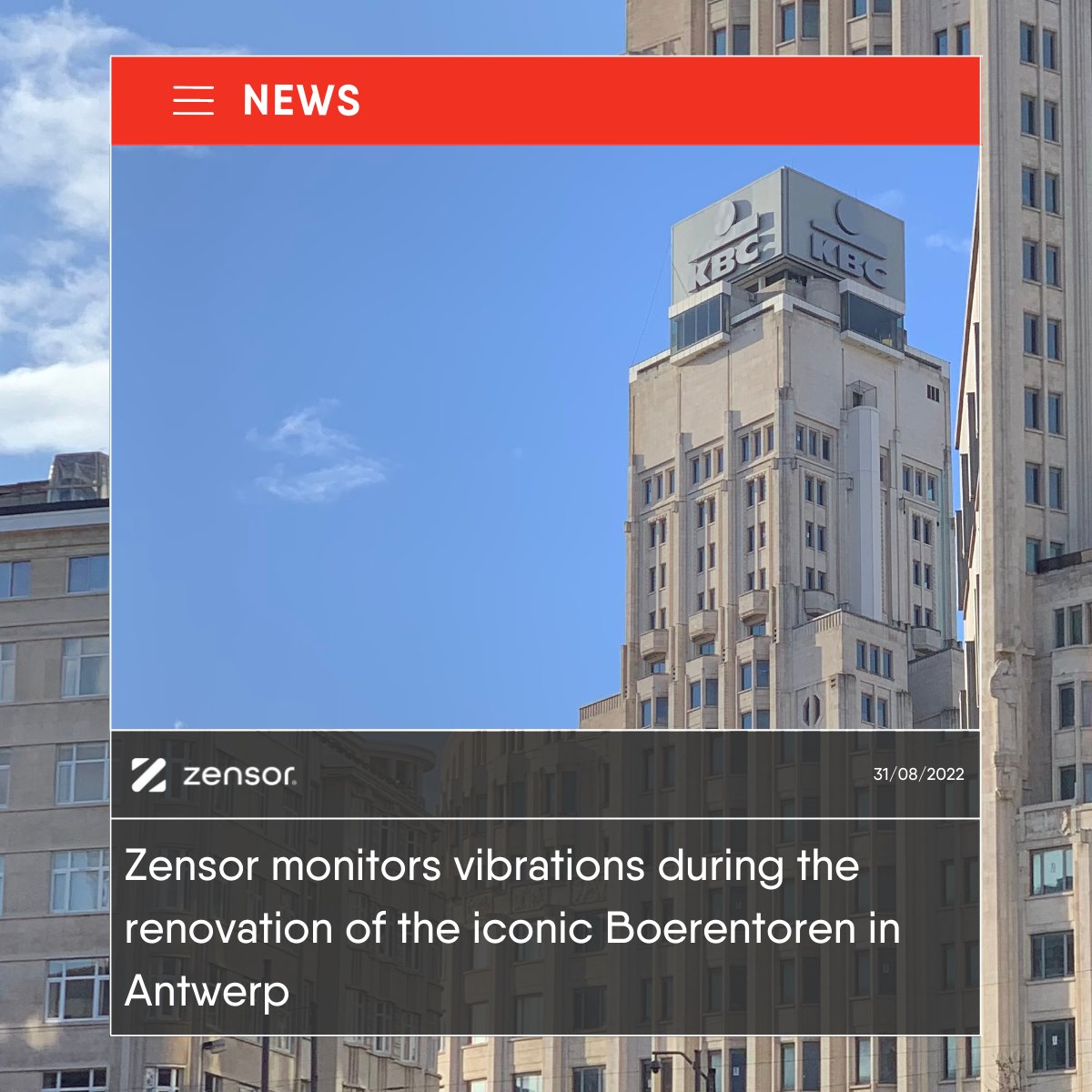 Our approach has been recognized by Establis! We have collaborated on the Boerentoren renovation project where we provided high-sensitivity vibration sensors to monitor vibration responses during specific renovation-related activities! 
#infrastructure  …