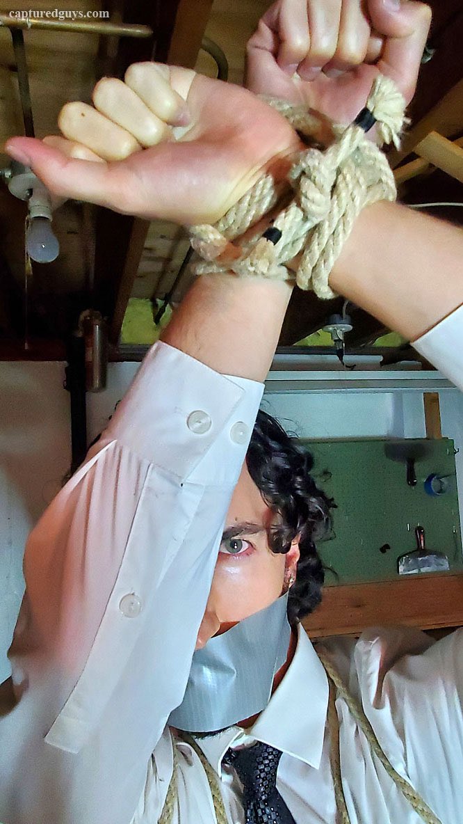 Strung up and tapegagged on Capturedguys