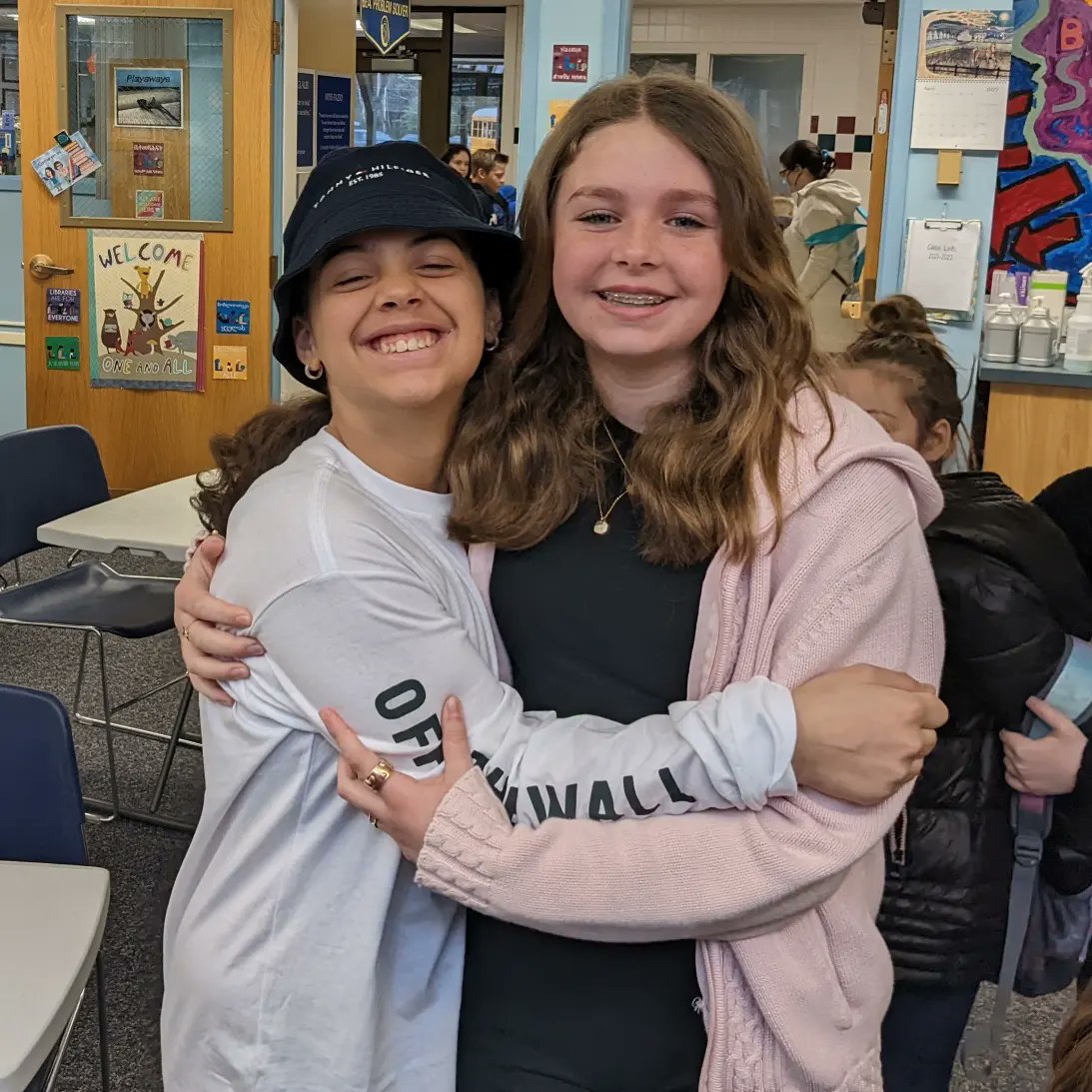 whbilibrary's tweet photo. Hello from the WHBI Library morning crew! We love our daily visitors, who always start us off with smiles. The library is a great place to connect with your friends before your day begins! #nationallibraryweek #spartatude https://t.co/t89TuUDHhc