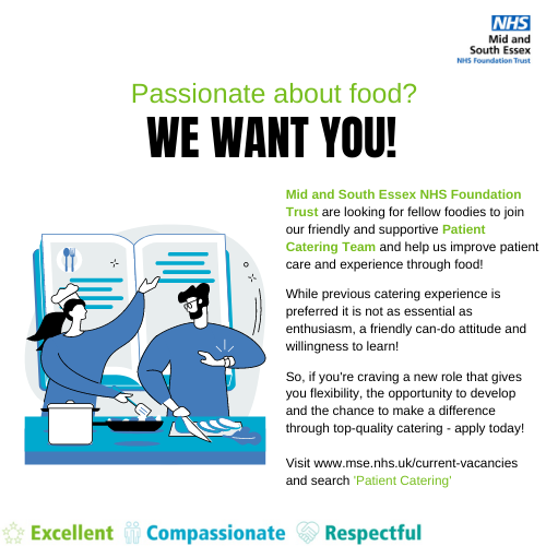 JoinMSEHospital's tweet photo. Are you a people person with a passion for food who's craving a new challenge? 

Then we want you to join our friendly and supportive Patient Catering team; where you'll get the chance to make a difference through food! 

Don't delay, apply today https://t.co/QXZOpmJae4 https://t.co/C1VzMGarzz