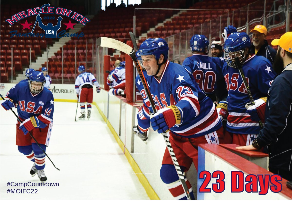 1980hockeycamp's tweet photo. It's day 2️⃣3️⃣ on the countdown and #23 Dave Christian is ready to hit the ice! Koho is fired up and is looking forward to playing with all of you campers in just 23 days! Are you ready? 🏒🥅🚨
#MOIFC22 #23togo #MiracleOnIce #80MiracleTeam #80Gold https://t.co/KU88Ji8fIT
