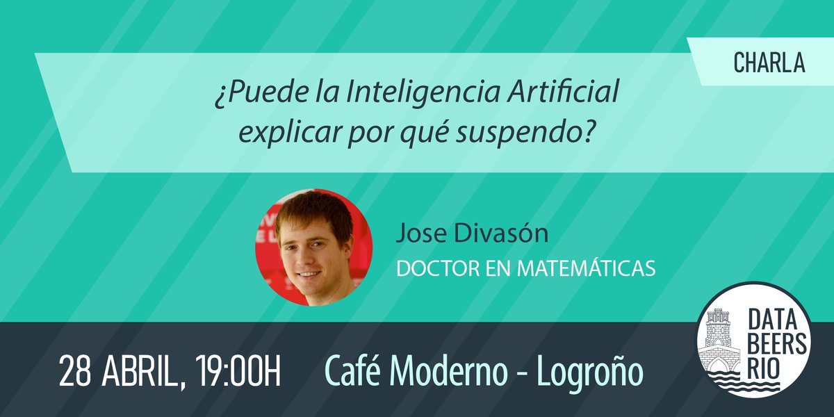 Siempre, siempre, siempre hemos querido entender esto :) ¿Podrá la #IA explicar por qué he suspendido un examen? Jose Divasón... ¡qué ganas tenemos de esta charla!  Benditos #datos
#cultura #rioja #innovación #databeers

¡No te lo pierdas!   eventbrite.es/e/entradas-dat…
