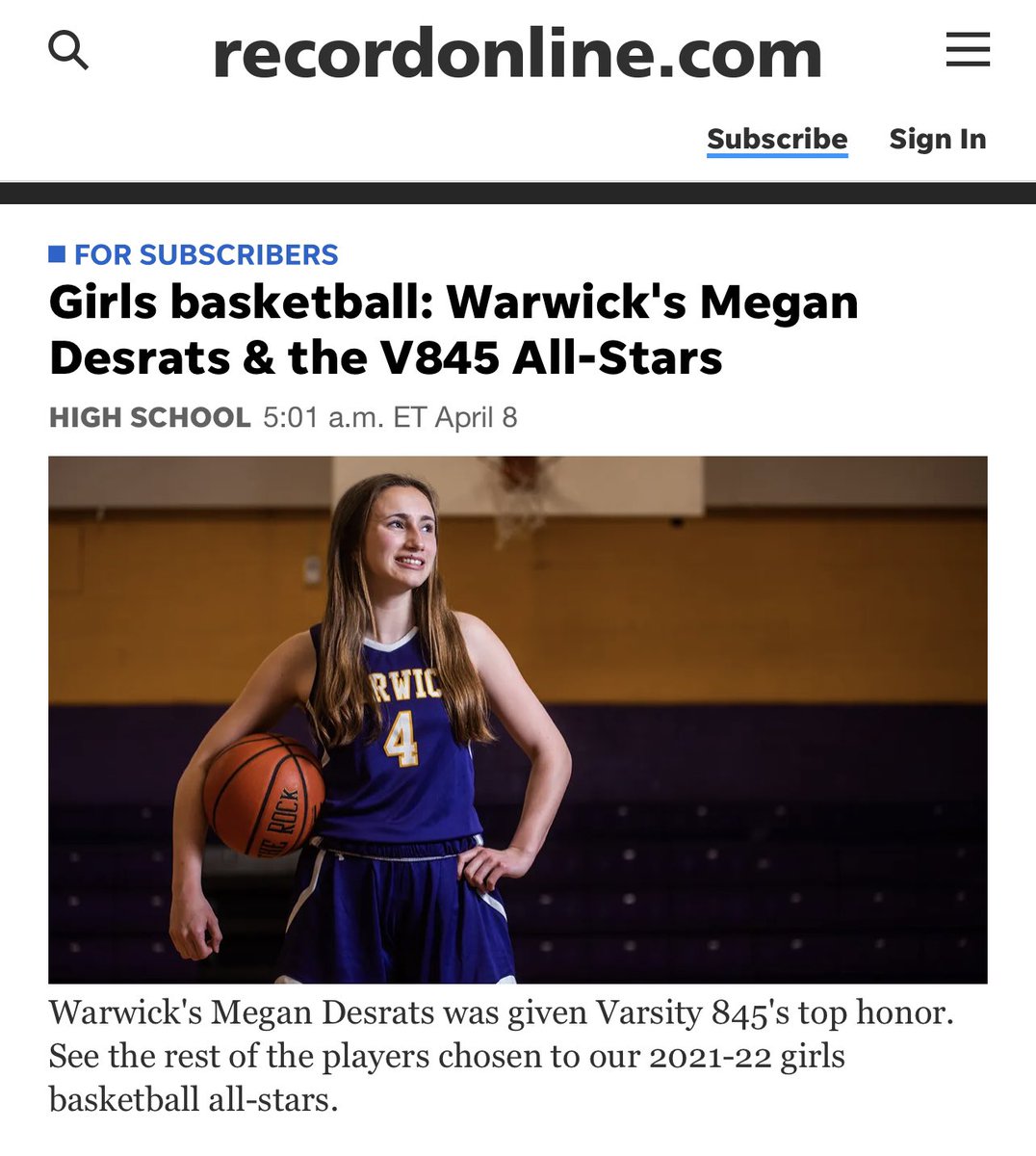 Class of 2023 <a href="/megandesrats/">megan desrats</a> 
Section IX Champ ✅
OCIAA Division POY ✅
Varsity 845 POY ✅
Top 2% in her class 📚 ✅
4.2 GPA ✅