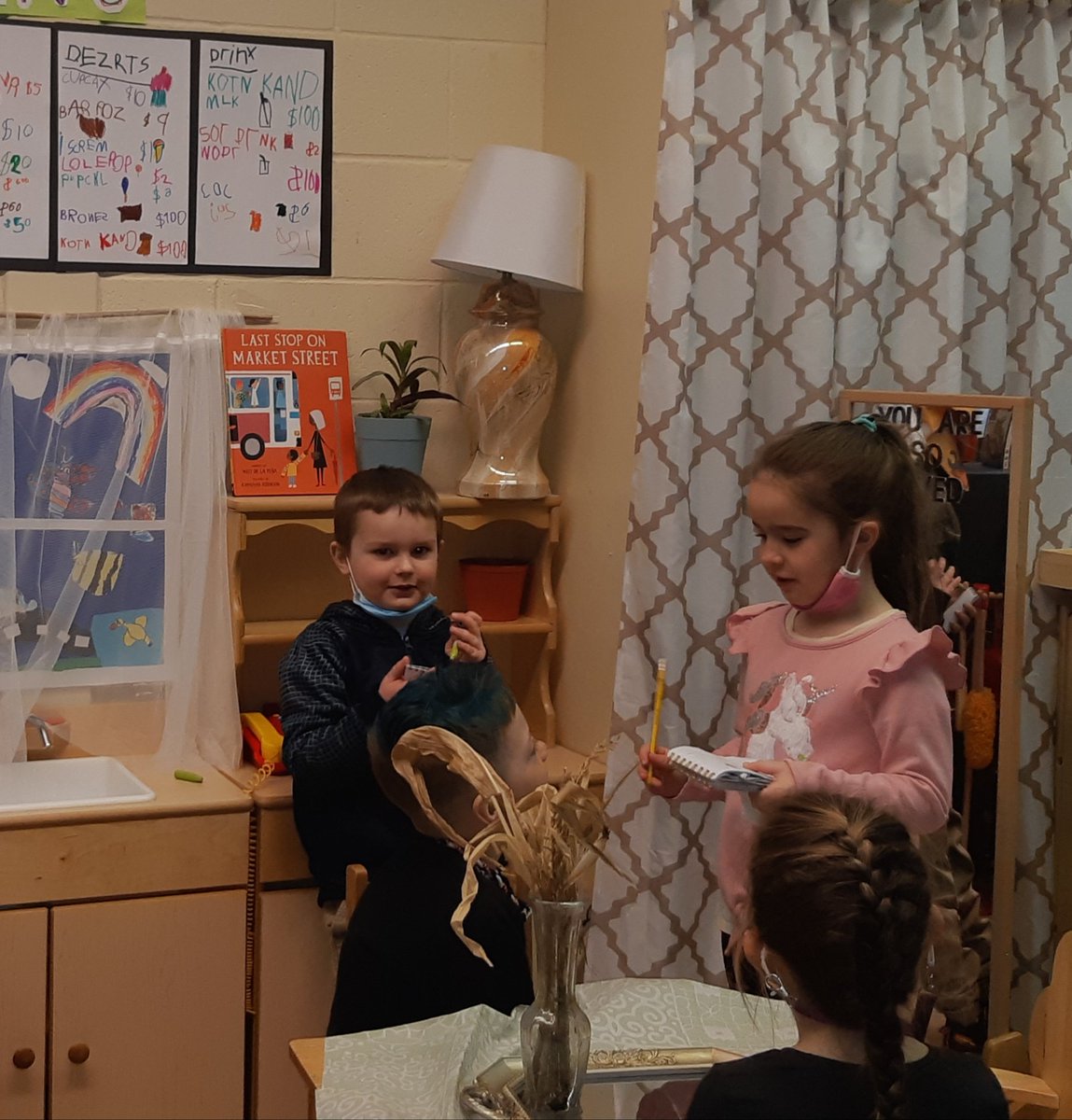 MsYoung_Kinder's tweet photo. Who wouldn't want to try out this great restaurant with these awesome servers and such a yummy, reasonably priced (😂) menu? #learningthroughplay #writingthroughplay #Kindergarten @Elwoodelementar @NLESDCA https://t.co/XIhJH4vjVq