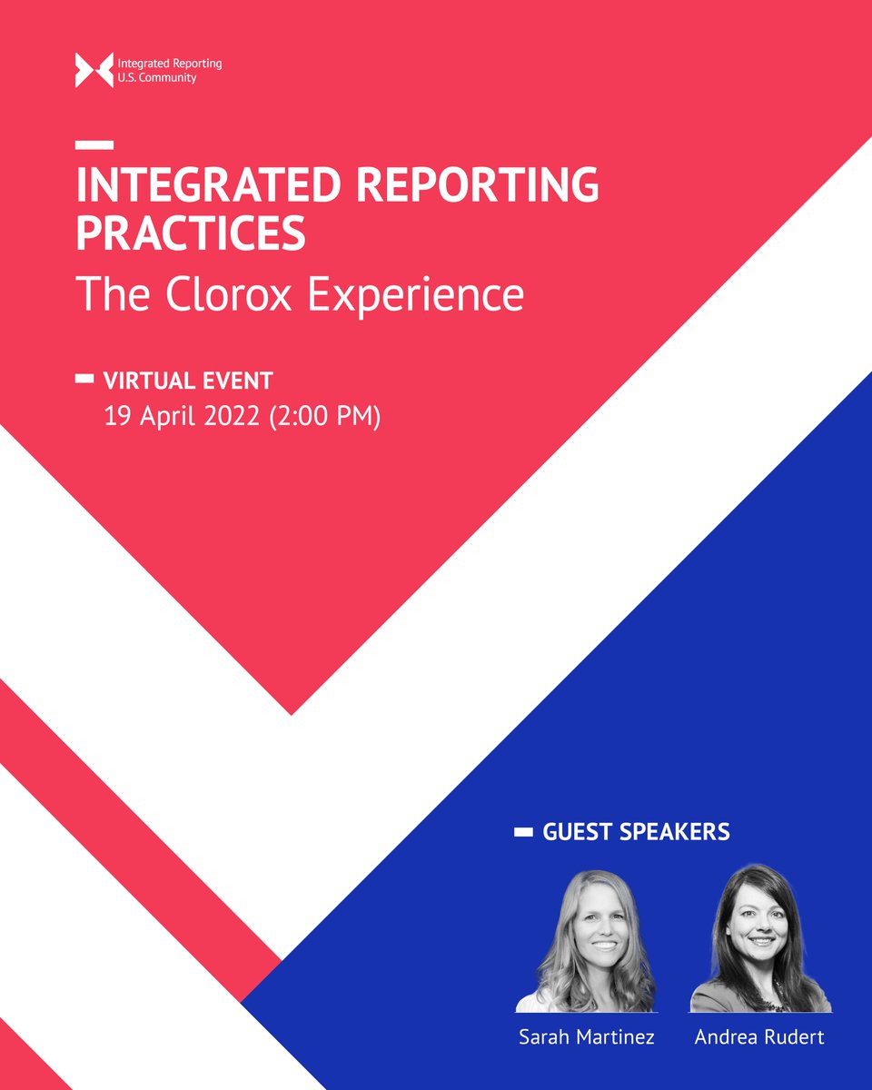 Join the Integrated Reporting U.S. Community on 19 April to hear leaders from <a href="/CloroxCo/">The Clorox Company</a> discuss their experience building an #integratedreport and the benefits #integratedthinking has brought to their company. 
iruscommunity.org/event-4736805