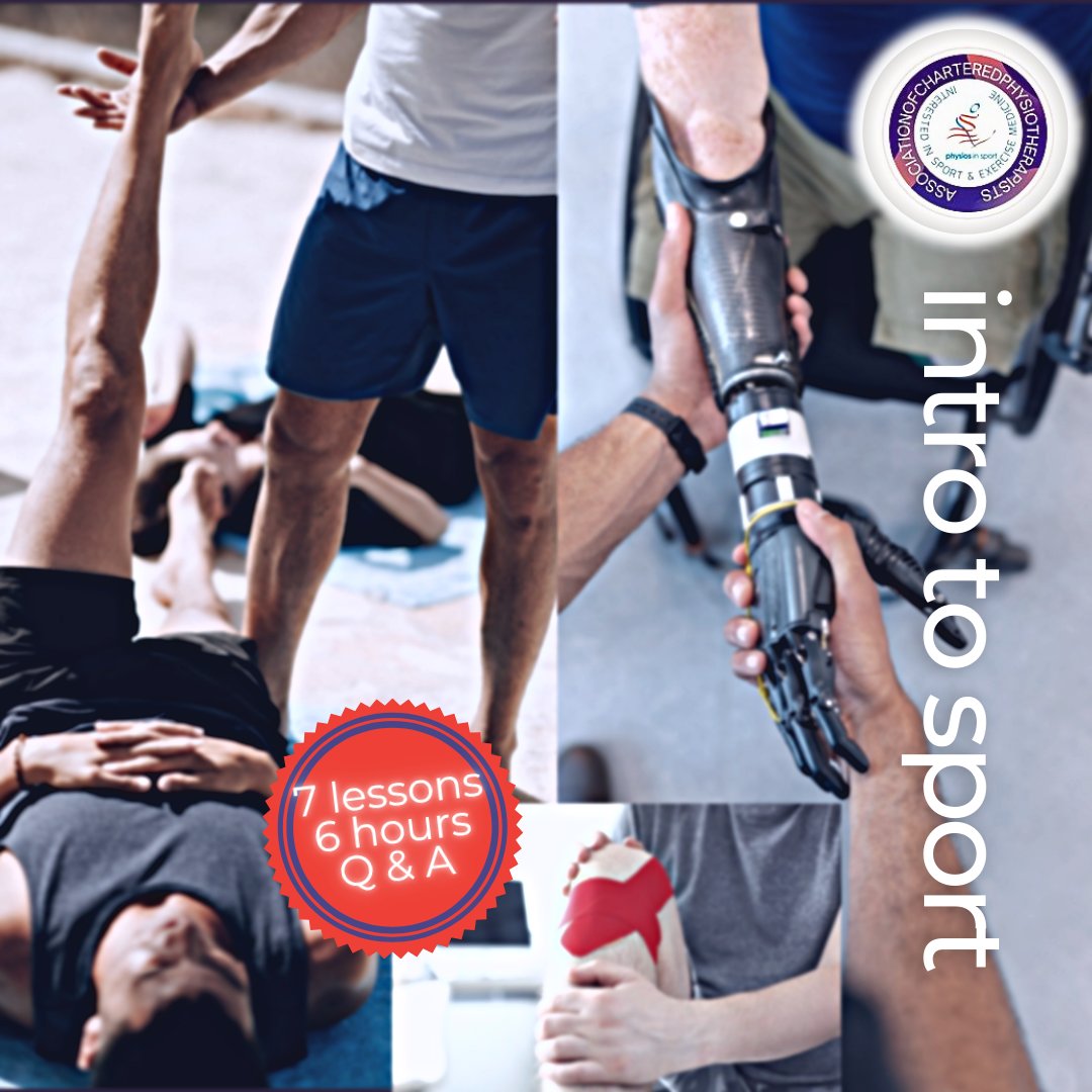 physiosinsport's tweet photo. 𝗶𝘁'𝘀 𝗡𝗘𝗪
𝗶𝘁'𝘀 𝗢𝗡𝗟𝗜𝗡𝗘
it's learning at your own pace &amp; convenience

𝙄𝙣𝙩𝙧𝙤 𝙩𝙤 𝙎𝙥𝙤𝙧𝙩
an Online Course
7 lessons over 6 hours
Suitable for 3rd year students, newly qualified physios or those who may be new to sport

Check Topics here
https://t.co/OLPxegHUNh https://t.co/fJPT5ae2zF