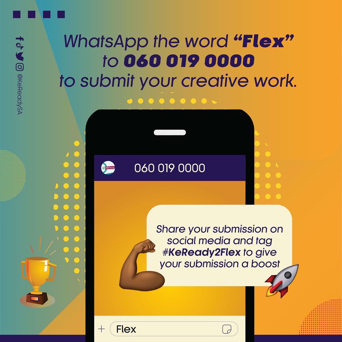 kereadysa's tweet photo. CALLING ON ALL MUSICIANS!! ๐ค
Stand a chance to WIN your share of R100 000 in prizes every week. Enter the #KeReady2flex challenge
WhatsApp the word โFlexโ to 060 019 0000 to submit your creative work to ENCOURAGE YOUTH VACCINATION.
#keready #KeReady2Flex #VaccinatedYouth https://t.co/1za7aiNAzd