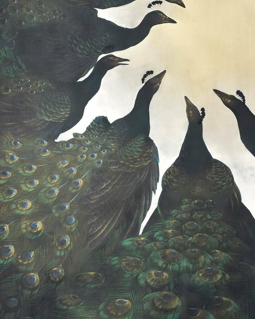 陶器製染付絵皿 手描き 水墨画 墨絵 日本画 【桔梗】日本画家 岡原大華 陶器製染付絵皿 手描き 水墨画 墨絵 日本画 【桔梗】日本画家