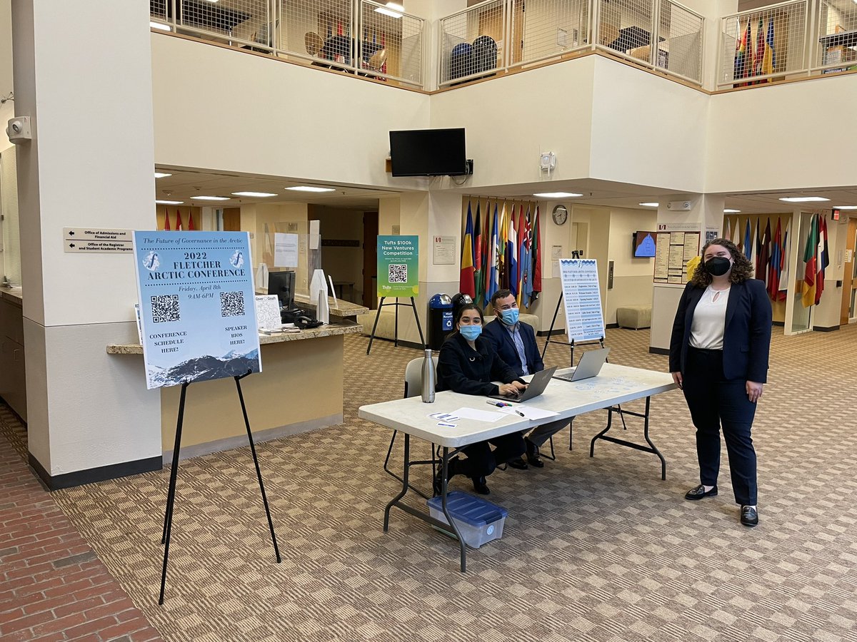 FletcherArctic's tweet photo. Good Morning from the @FletcherSchool Hall of Flags! Our #FletcherArctic2022 Conference begins in ten minutes. Join us on Zoom — link in bio! https://t.co/8ONTvDNZvW