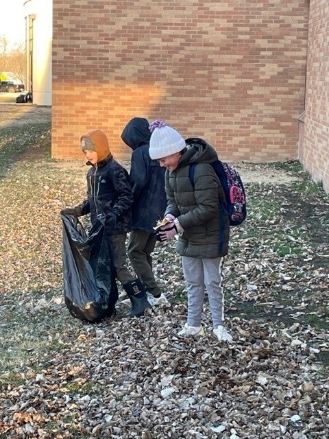 Some very nice MES students took the initiative to clean up the front of MMS after the great wind storms of early April.