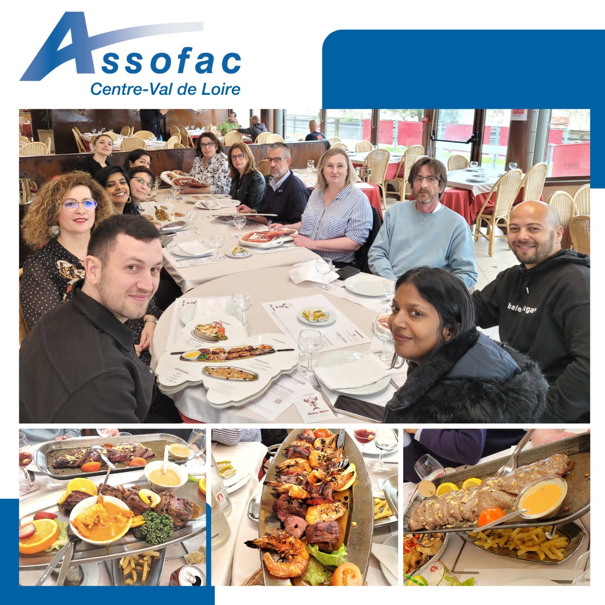 Après un #séminaire captivant sous la direction de Myriam Dupont-Squalli, Simone Célestin, <a href="/BriceAnthony10/">Brice Anthony</a> et Guillaume Nugue, les #équipes d'Assofac Centre-Val de Loire se sont réunies autour d'un repas...léger 😅, pour bien terminer la semaine.
#formpro #inclusion #engagement