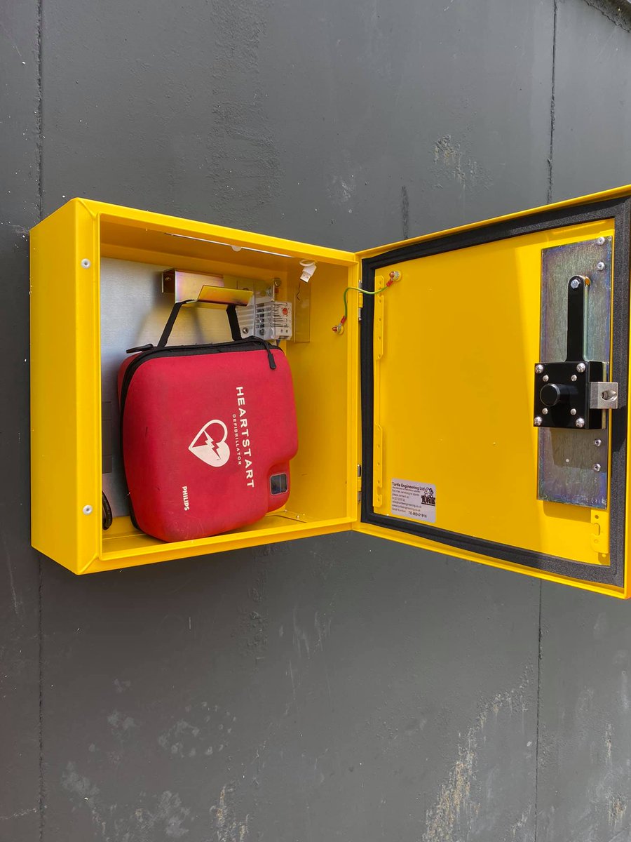 BridgendF_C's tweet photo. This is the defibrillator unit which was donated to the club by the Kieran McDade Foundation a few years back. Today would have been Kieran's 19th birthday and he is in the thoughts of everyone at the club today. https://t.co/hs38KlhFVL