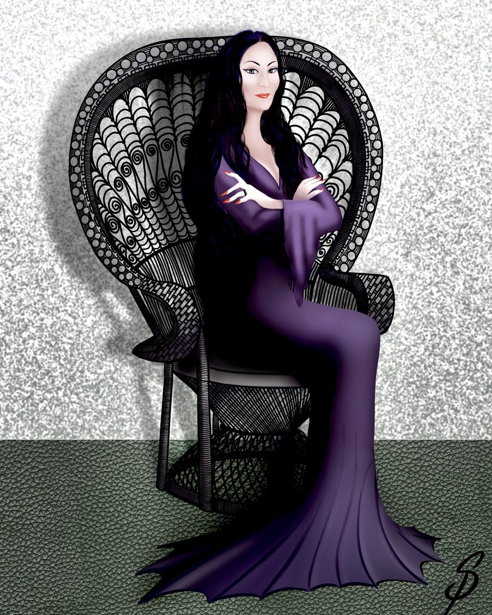 Mrs_Pritchard_'s tweet photo. Drawing again for the @2022WCC Weekly Creativity Challenge. The word for Week 13 (last week) was Cool and Morticia Addams was the coolest person I could think of … plus I really wanted to try drawing her chair 🖤
#Week13 #Cool #2022creativitychallenge https://t.co/ab8LFk3a9c