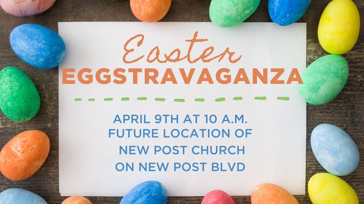 NewPostChurch's tweet image. Come enjoy the fun! We'll have two egg hunts for big and little kids starting at 10:30 a.m., music, moon bounce, The Sweet Shop food truck, Be Captured Photo Booth, crafts, and face painting. We can't wait to see you all this weekend!