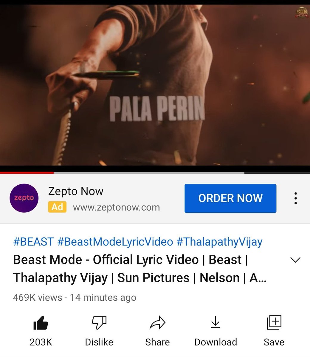 AchuHarahika30's tweet photo. Smashed 200 k Like #Beast3rdSingle 😎💥🥁
Just 14 minutes 😎💥
#BeastMovie
#Beast #BeastModeON https://t.co/WOIy7Fo1V9