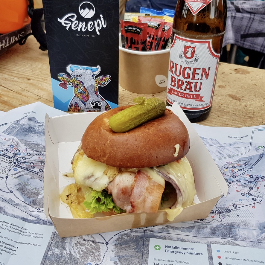TwoStomachs's tweet photo. The simple but fabulous lunch grub offered by Skihütte Genepi are delicious. The fun-loving crew will ensure you are fed well and have an enjoyable time while you are here. With music playing and the panoramic view of the mountains in front of you, you are at right place.