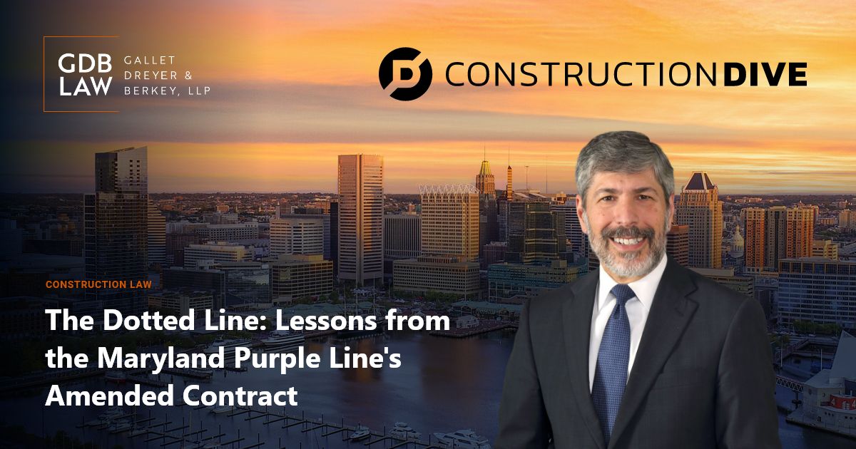 GDB_Law's tweet photo. Gallet Dreyer &amp; Berkey, LLP partner Randy Heller was recently featured in Construction Dive's "The Dotted Line" series, which takes an in-depth look at the complex legal landscape of the construction industry. https://t.co/yPOXxoY18P

#gdblaw #construction #constructionlaw https://t.co/wkZmjDB2uL