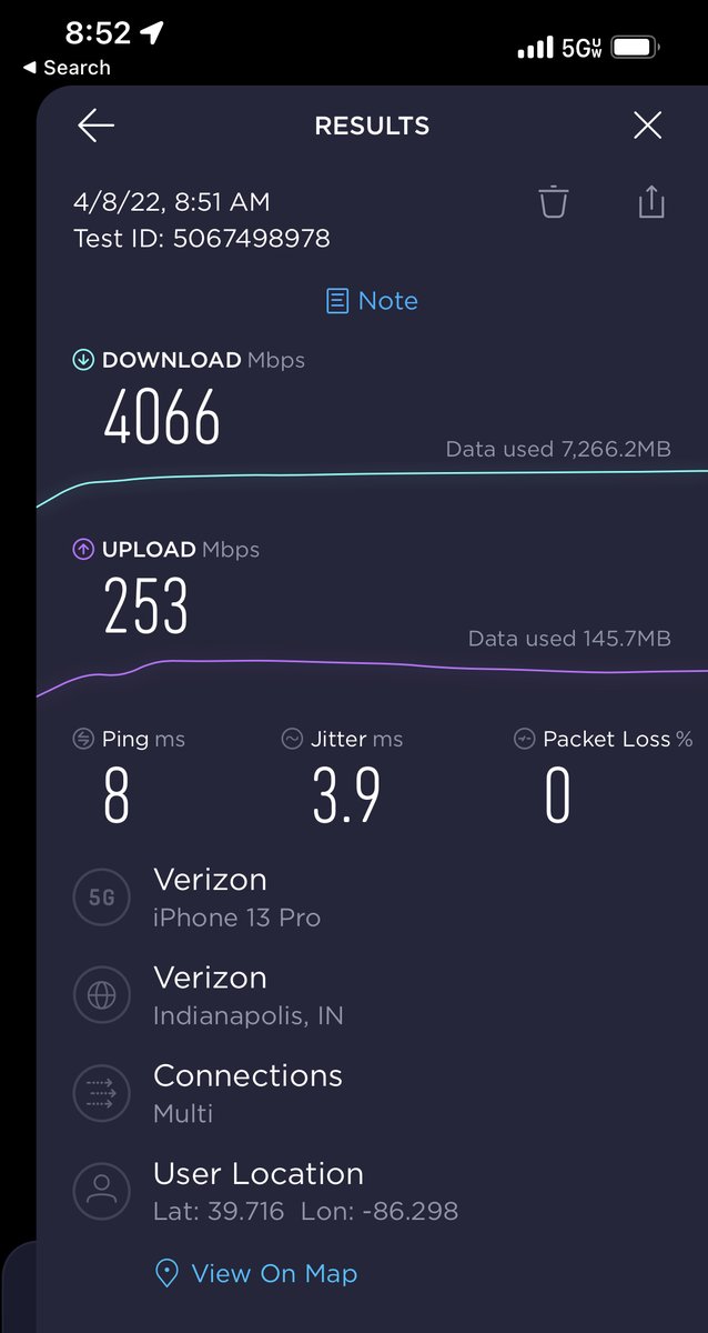 4gbps over mmWave 5G @ IND Airport. Bonkers.