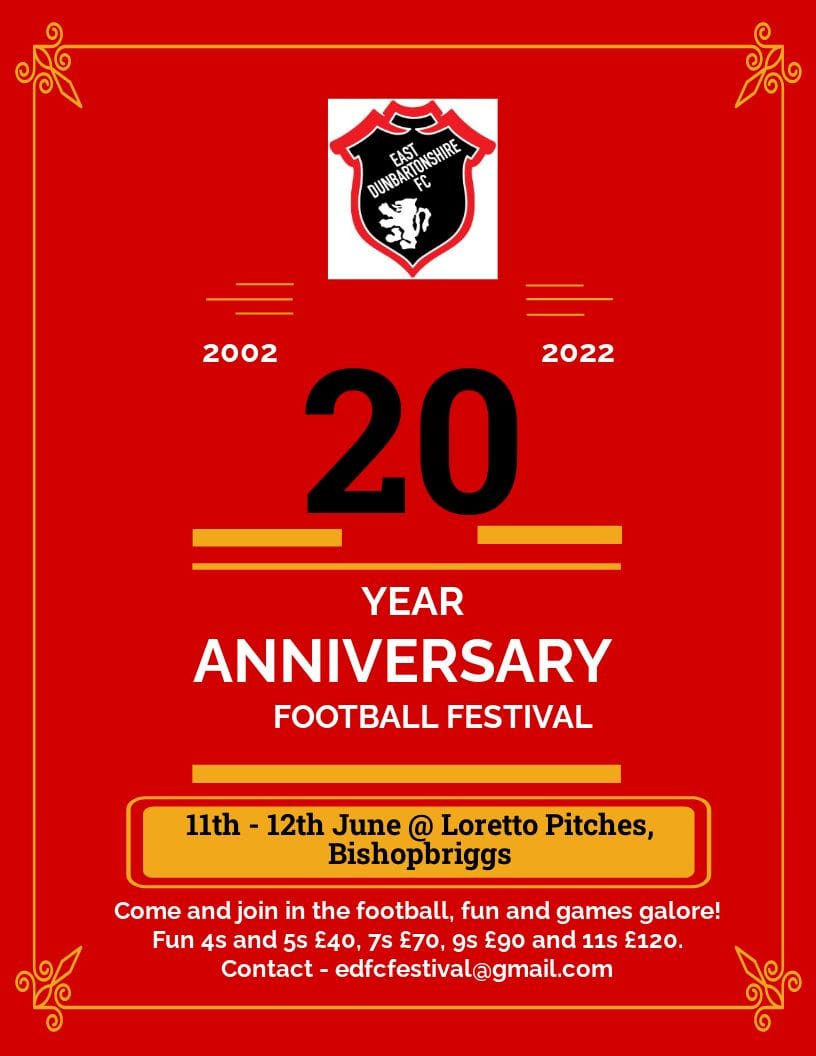 This year will be the club’s 20th anniversary and to celebrate it, we are bringing back our summer festival. It will be a weekend of football, fun and celebration so don’t forget to put the weekend of the 11th and 12th June in your diary folks!! 🟥⬛️⚽️☀️😎🟥⬛️