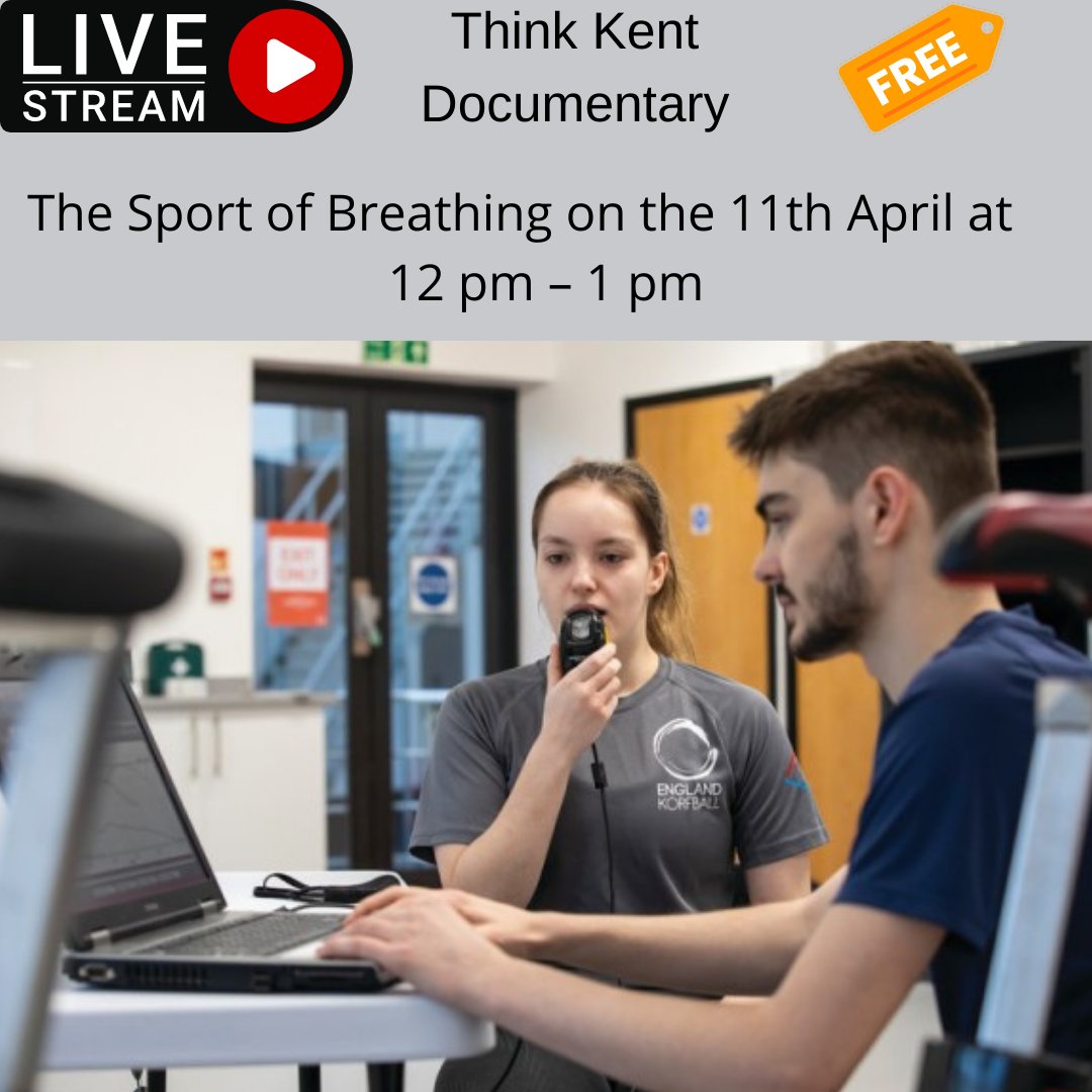 UniKentSportSci's tweet photo. Join us for the live launch of the Think Kent documentary The Sport of Breathing on the 11th April at 12 pm β 1 pm with KMTV.
You can join for free:
YouTube: https://t.co/uxYRCLrJ21
Facebook: https://t.co/B6QTf2VrmA
#sport #breathing #thinkkent #launch #KMTV #Documentary https://t.co/ak0UrmWBZm
