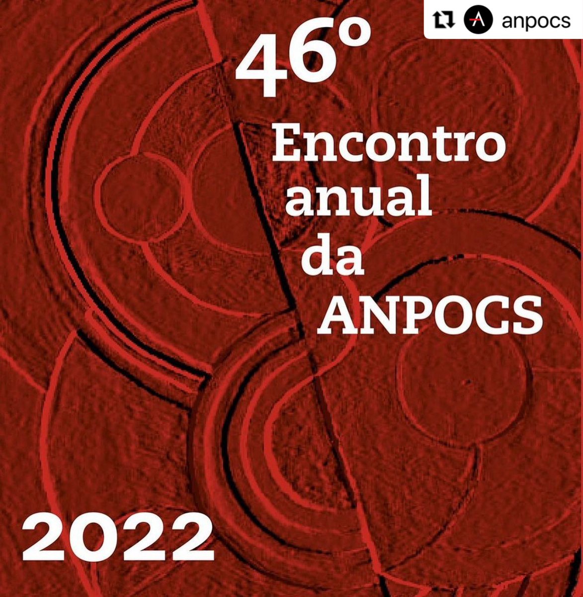 inctdemocracia's tweet photo. #Repost @anpocs with @make_repost
・・・
Nosso Encontro está chegando e já tem identidade visual!

Lançamento do selo do 46o Encontro Anual da ANPOCS.

Arte: Glória Afflalo 

Nos vemos em outubro, pelo Zoom, pelo Youtube e pela @unicamp.oficial! https://t.co/IMn0nred80