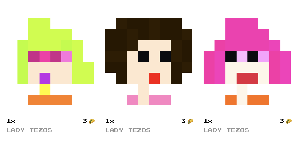Ladyxtz's tweet photo. Three Ladies waiting  in primary @8bidou 💄👠

🍓https://t.co/ZJgHMRV3ho
🥥https://t.co/WgoDs4FeFZ
🍍https://t.co/WkTRE3uSqH

#8bidou #teztok #tezos #pixelart #NFTCommunity #NFTCollection #CleanNFT https://t.co/52SsQWT1Ds