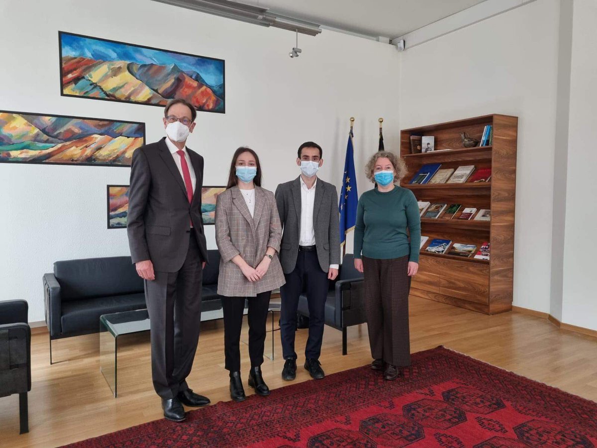 GYLA_CSO's tweet photo. Today #GYLA Chair @nika_simoni & DISP Director @NanukaKR met with 🇩🇪 #Ambassador to 🇬🇪 #HubertKnirsch & #DeputyHeadofMission #TanjuaHutt & discussed current political situation in 🇬🇪 & opportunities for cooperation. We are grateful for 🇩🇪 support to 🇬🇪 democracy & 🇪🇺 integration. https://t.co/y8O2vbXQst