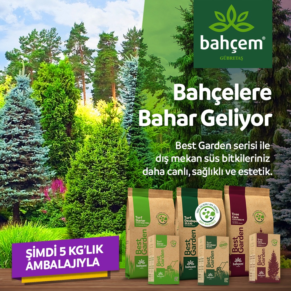 Çim ve dış mekan süs bitkilerinin beslenmesi için geliştirilen Best Garden serisi ürünlerimizi 5 kiloluk  yeni ambalajlarıyla, gubretasbahcem.com.tr online alışveriş sitemizden sipariş verebilirsiniz.