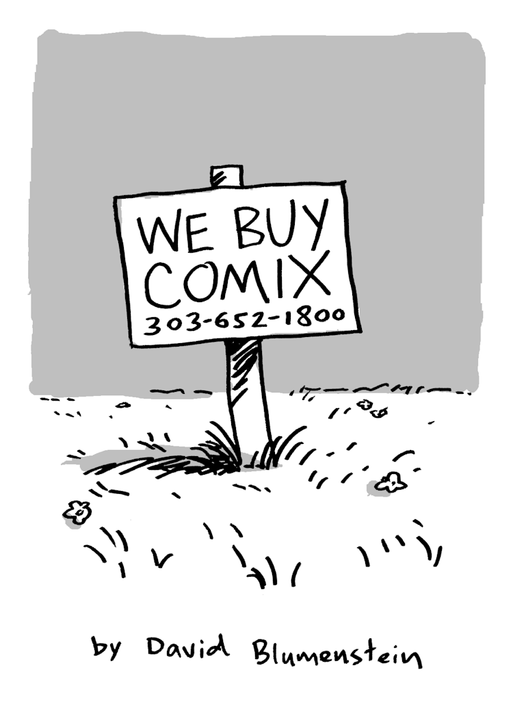zcomx_bot's tweet photo. We Buy Comix by @nakedfella | https://t.co/YA2vo8qv1k | #zcomx #comics #DavidBlumenstein https://t.co/TdUNv8RYJk