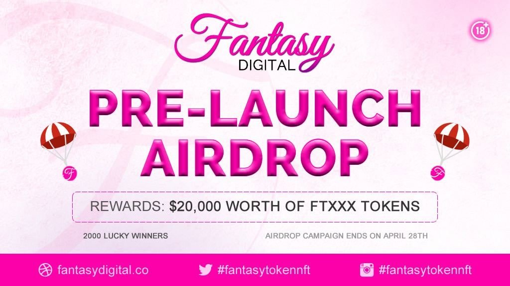 CryptoTownEU's tweet photo. 🚀 Airdrop: Fantasy Digital
💰 Value: $17,000 $FTXXX
👥 Referral: $1,000 $FTXXX
📅 End Date: 28th April, 2022
🏦 Distribution Date: After the scheduled Public Sale Round

Go to the Airdrop page
https://t.co/pPI62FBIYW

#Airdrop #Airdrops #Crypto #Giveaway https://t.co/vCvUjCVAG4