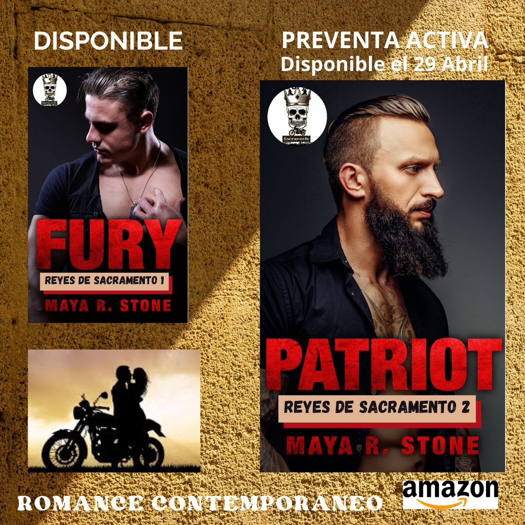 MaiaRStone1's tweet photo. El 2o volumen de la serie Reyes de Sscramento cuenta la historia de Colt Harris, aka Patriot,  el vicepresidente de los Reyes de Sacramento, club de moteros. #Novelas #Romance contemporáneo #Lectoresrománticos
Reserva aquí: https://t.co/fg2W2GzRYA
Vol. 1: https://t.co/g9r2oPNRIB https://t.co/XDjSI2yLDS