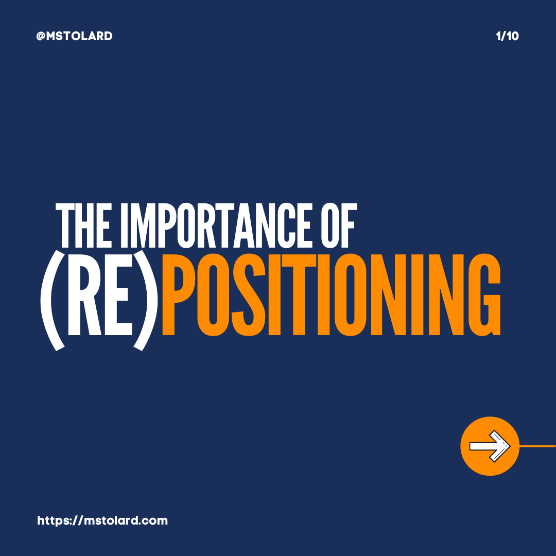 mstolard's tweet photo. The Importance of RePositioning
#branding #brandpositioning #importanceofrepositioning #positioning #marketing #repositioning #socialenterprise #church #501c3 #nonprofit #strategy #sentiment https://t.co/jLPU8KnKIZ