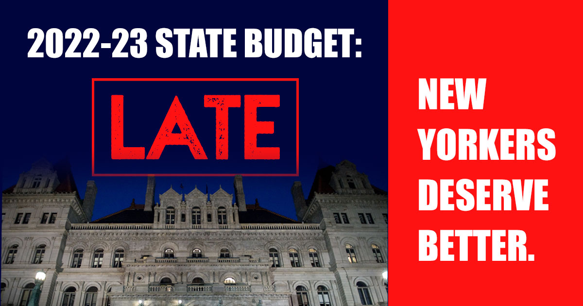 nysenategop's tweet photo. Good Morning, New York:
One-Party-Rule is 8️⃣ DAYS LATE w/ the State Budget📆
And passing bills that are still hot from the printer
#AlbanyDysfunction #OnePartyRule https://t.co/imXUrsMyP0