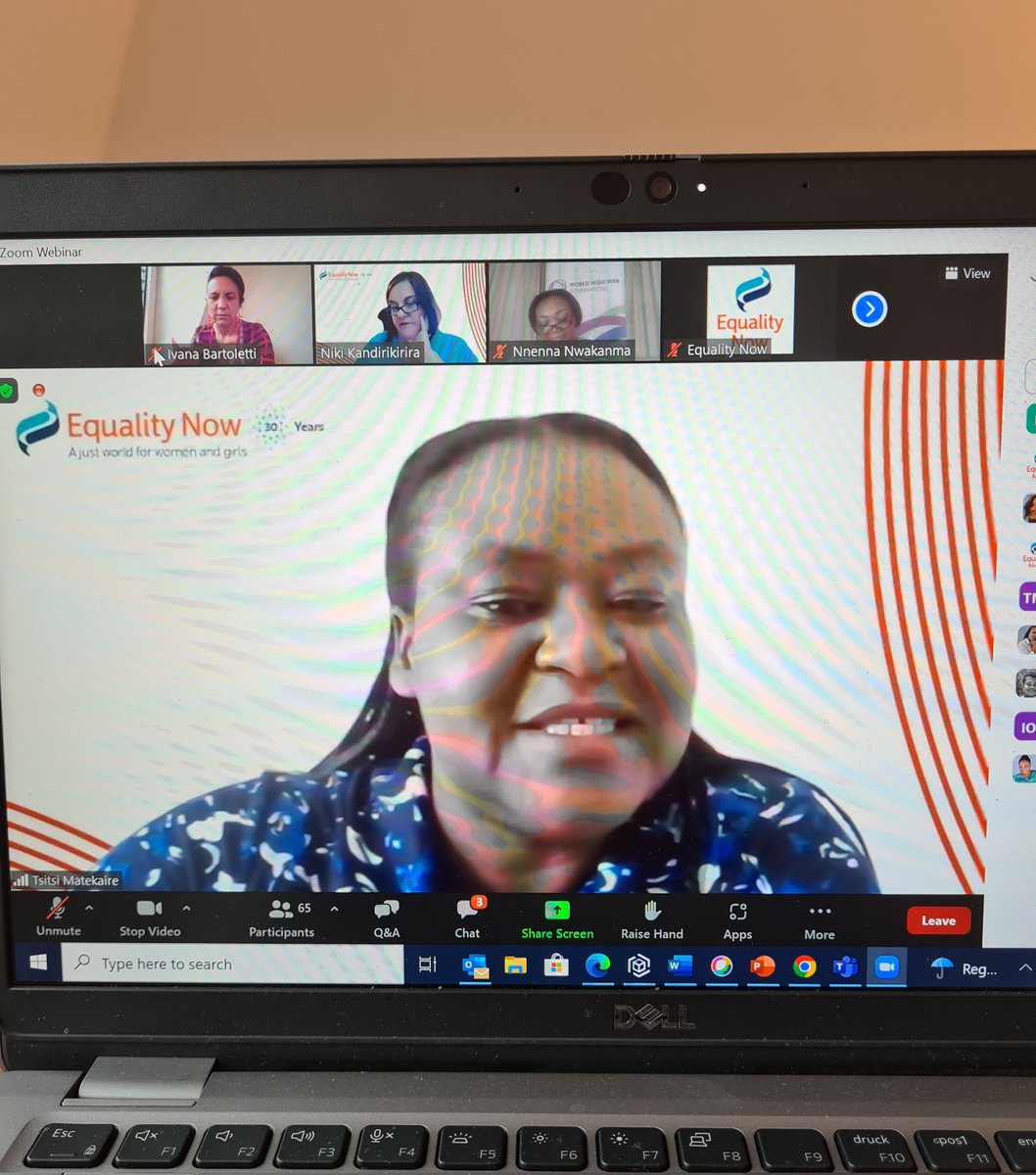 IvanaBartoletti's tweet photo. Happy 30th anniversary @equalitynow! The fantastic @TsitsiMatekaire kicking off our panel discussion on why we need an intersectional feminist declaration of digital rights. #uddr https://t.co/tmDF7AfCUG