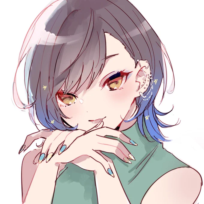 ウルフカット+ピアスバチバチな杏 #prsk_FA 