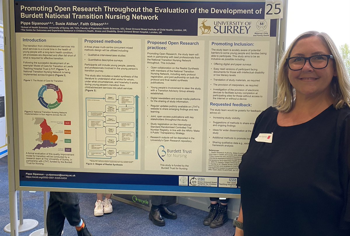 Thrilled to present our poster for the National Transition Evaluation Study at the Inaugural Open Research Event, University of Surrey #OpenResearch <a href="/ProfFaithG/">faithgibson</a> <a href="/AldissSusie/">Susie Aldiss</a> <a href="/UniOfSurrey/">University of Surrey</a>