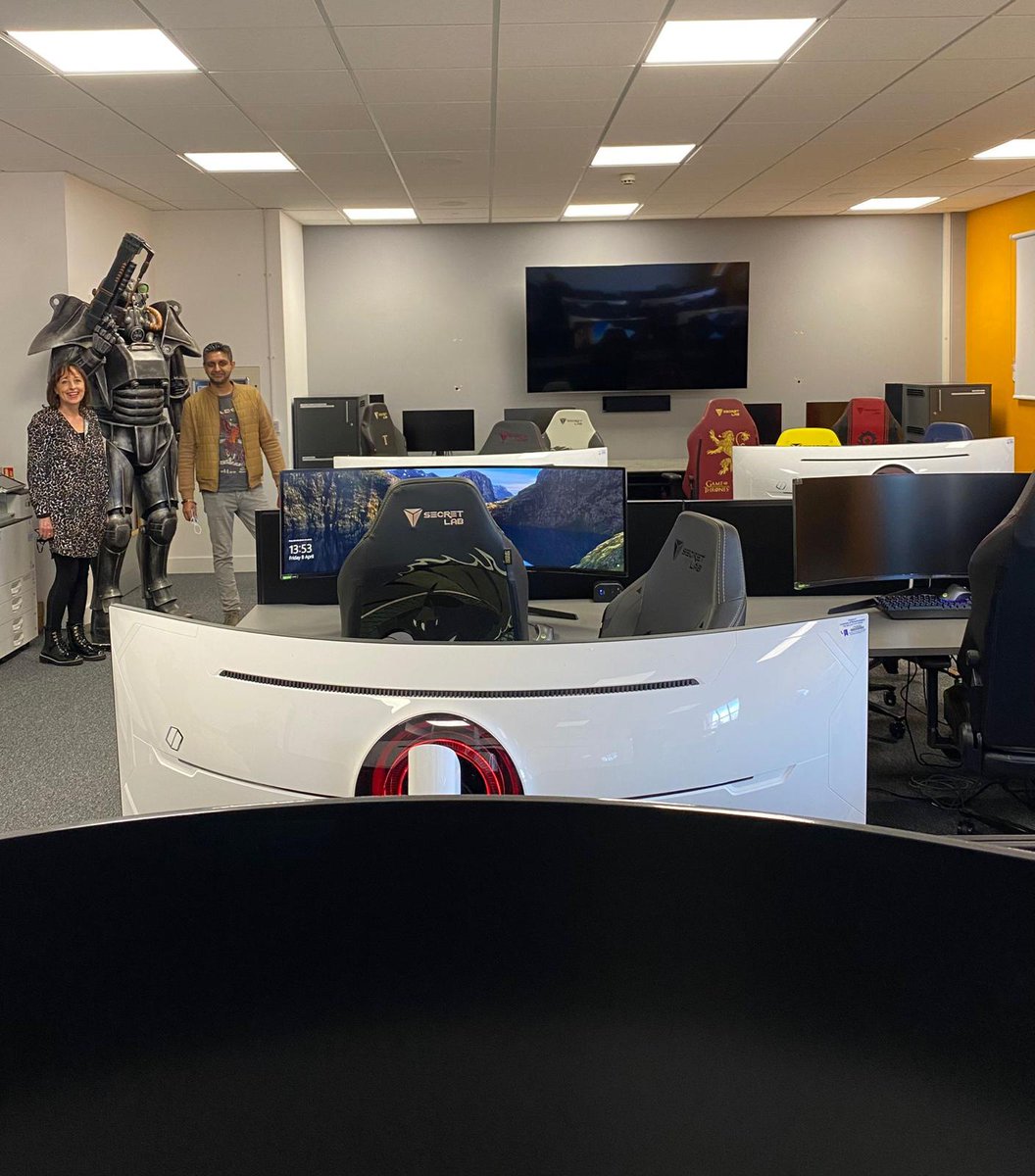 He's behind you! We seem to have gained a rather scary new committee member...Thanks to @wlv_uni for showing us round their new £5m Screen School #wlvscreenschool #futurefilmmakers