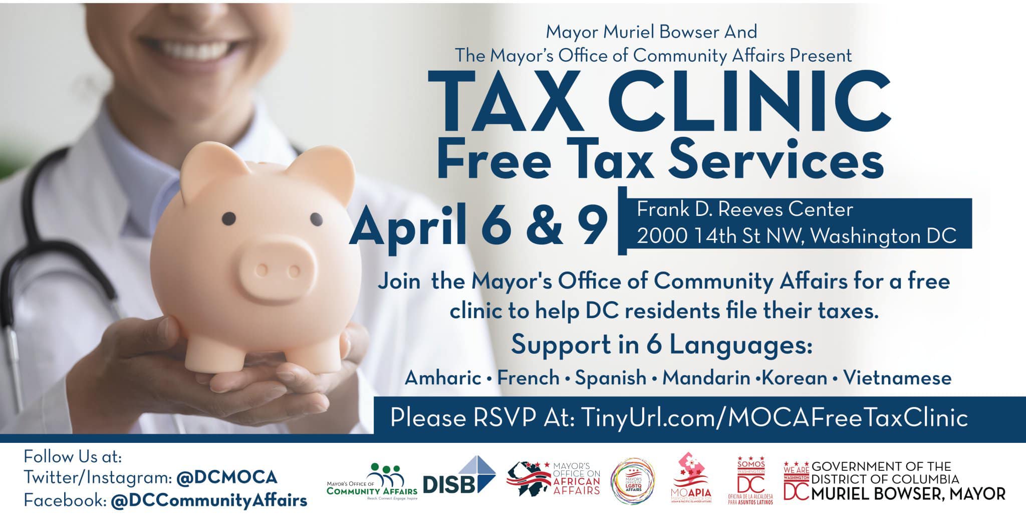 The Dc Office Of Tax Revenue Otr Join Moaa Dc Dcmoapia Oladcgov And Dclgbtq For A Free Tax Clinic For Dc Residents Language Services In Amharic French Spanish Mandarin Korean