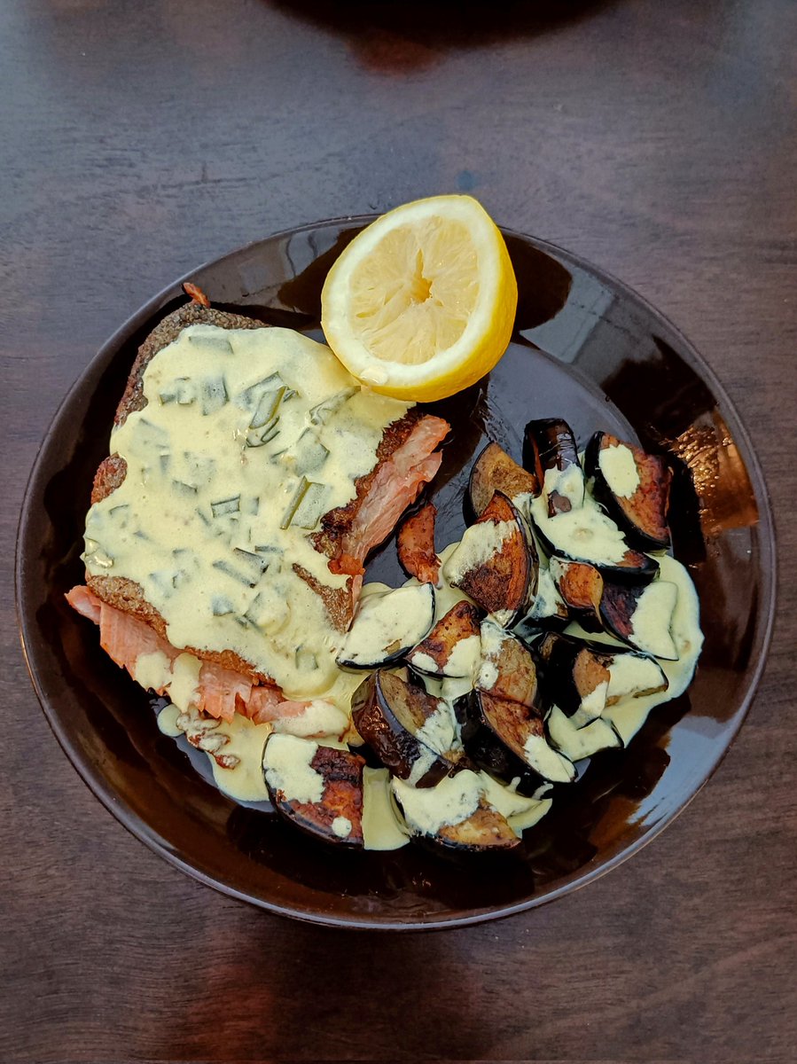 leonico86's tweet photo. Pan Seared Salmon and Eggplant with Hollandaise Sauce #LeoChef86 https://t.co/MLq5pWcf5F