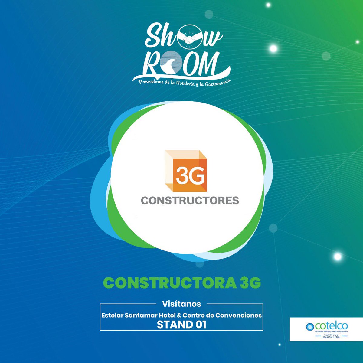 HotelesenSmr's tweet image. 📢@3gconstructores estará presente en nuestro #Showroom de #Proveedores y hará parte de este gran evento en el @estelarsantamar donde los operadores turísticos podrán conocer diversas alternativas para innovar.
•
•
#Proveedores #IVEncuentro #Caribecolombiano #Networking