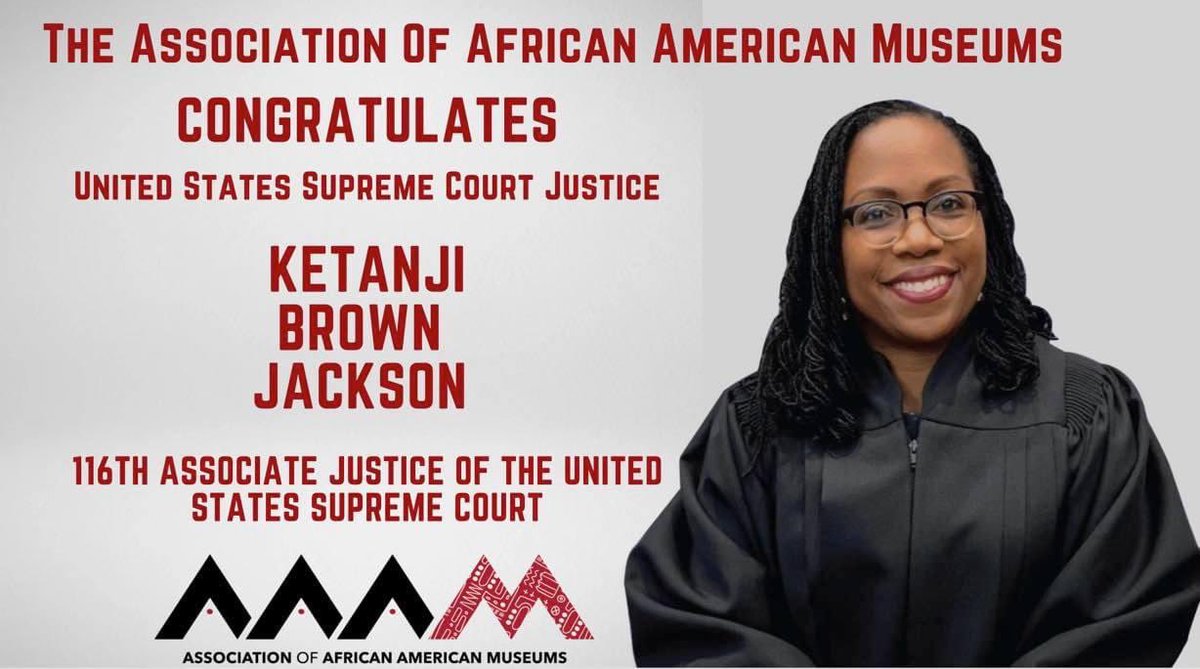 BlackMuseums's tweet image. We are beside ourselves with pride and excitement as we await the swearing in of Judge Ketanji Brown Jackson to the highest court in the land! 

Congratulations, Judge Brown Jackson. History has been made, and we are thankful to be able to witness this momentous occasion!